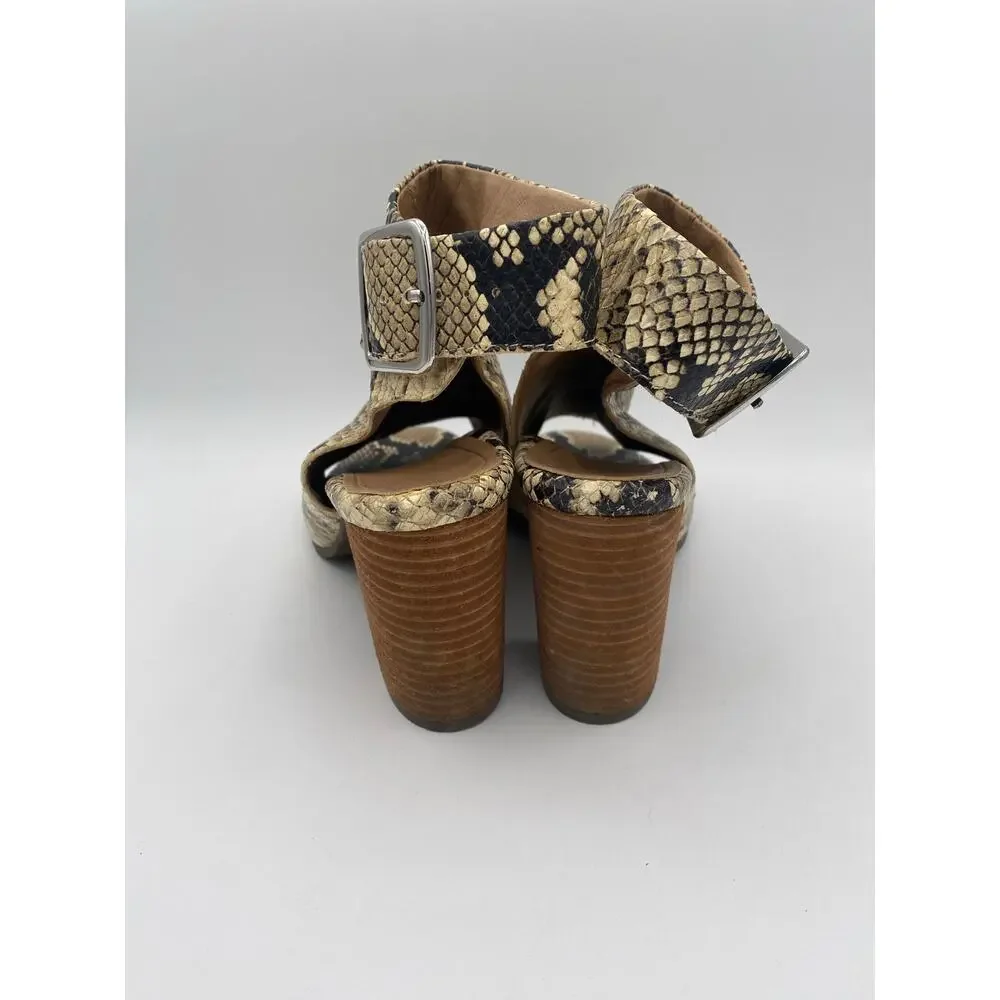 Vionic Leather Snake Skin Print Heeled Shoes Size 7.5